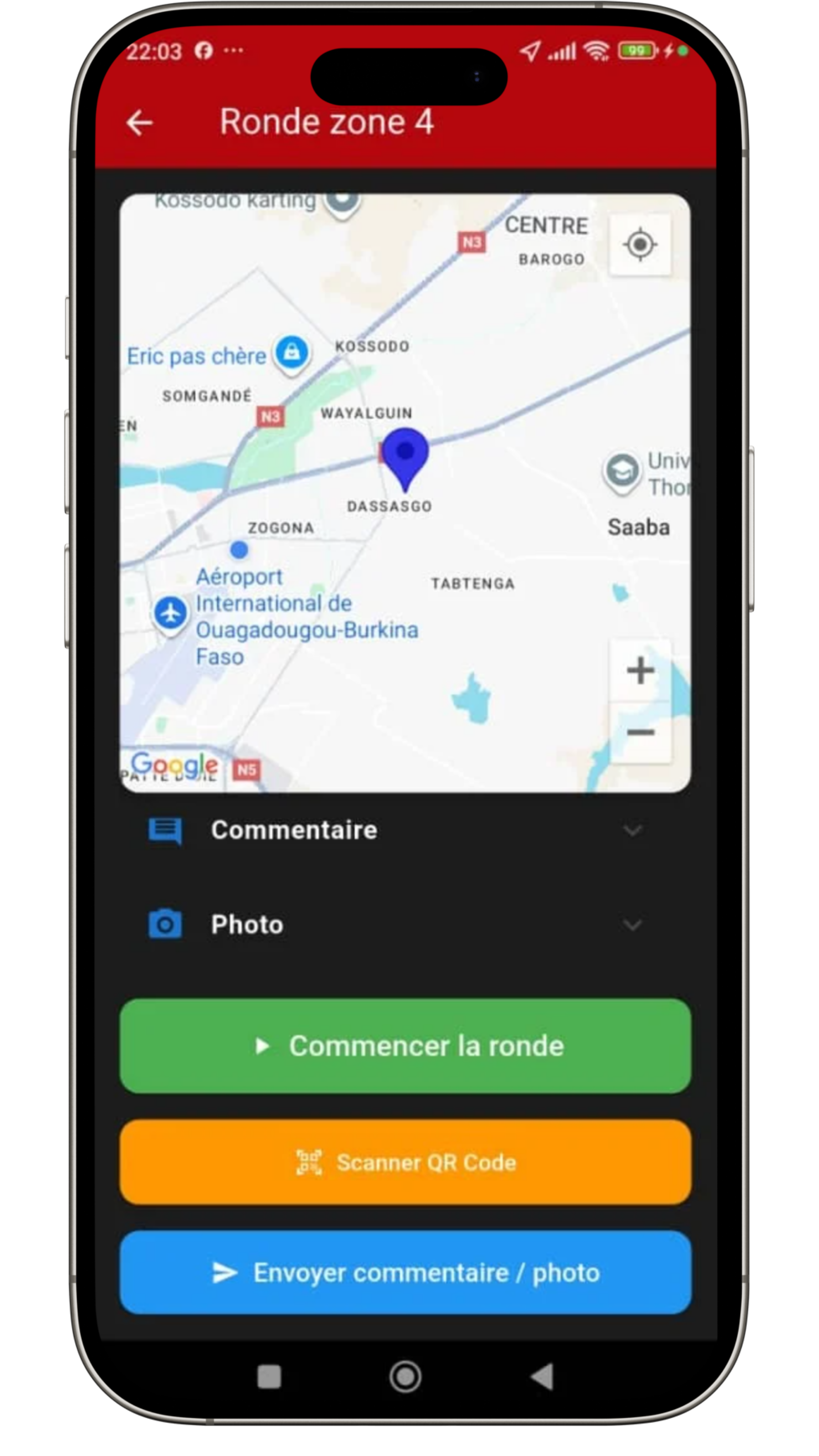 Tableau de bord logiciel de ronde EagleSec
